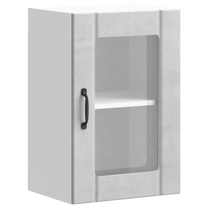 vidaXL Kitchen Wall Cabinet with Glass Door "Lucca" Concrete Grey