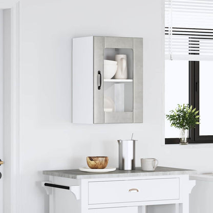 vidaXL Kitchen Wall Cabinet with Glass Door "Lucca" Concrete Grey