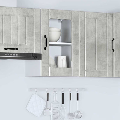 vidaXL Kitchen Wall Cabinet with Glass Door "Lucca" Concrete Grey