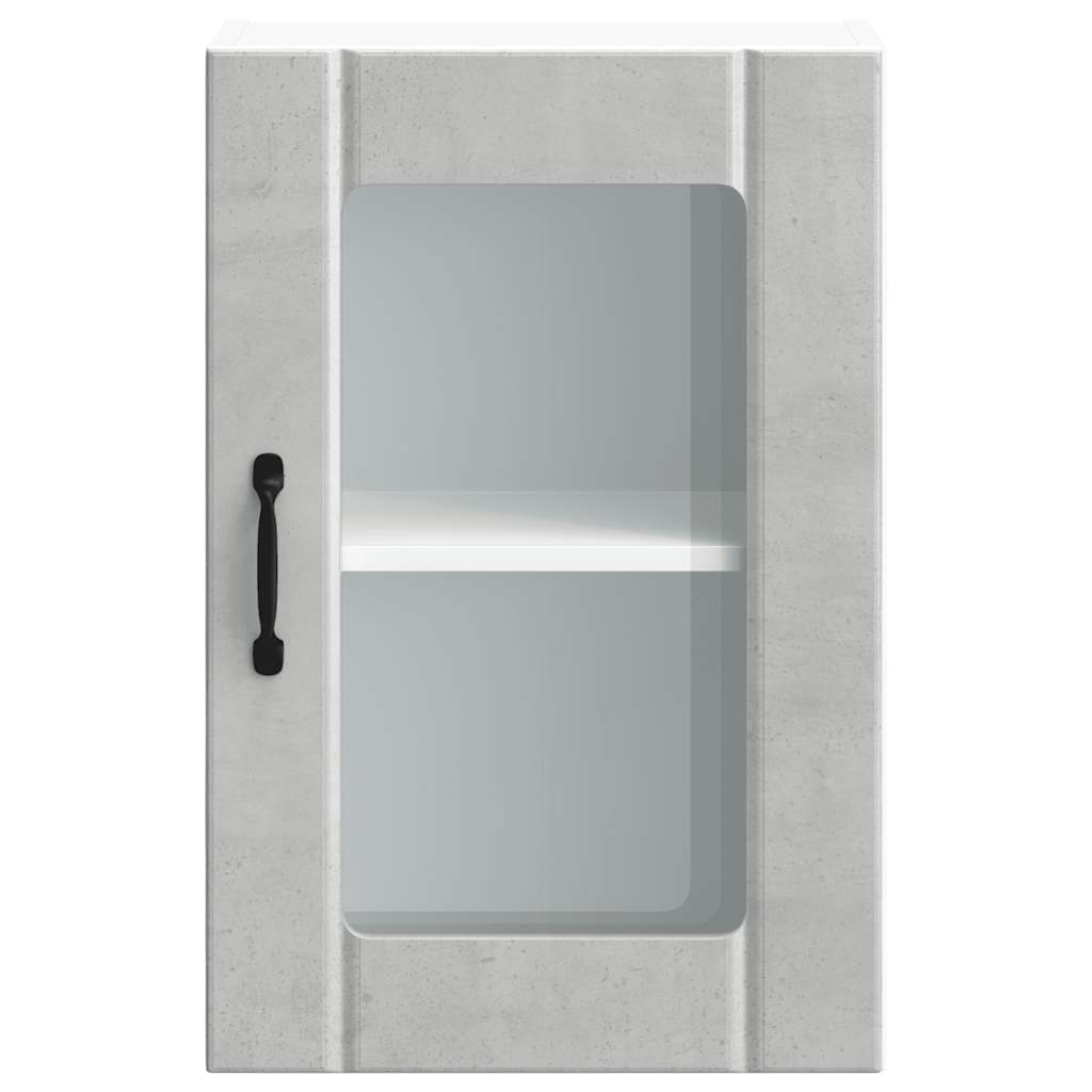 vidaXL Kitchen Wall Cabinet with Glass Door "Lucca" Concrete Grey