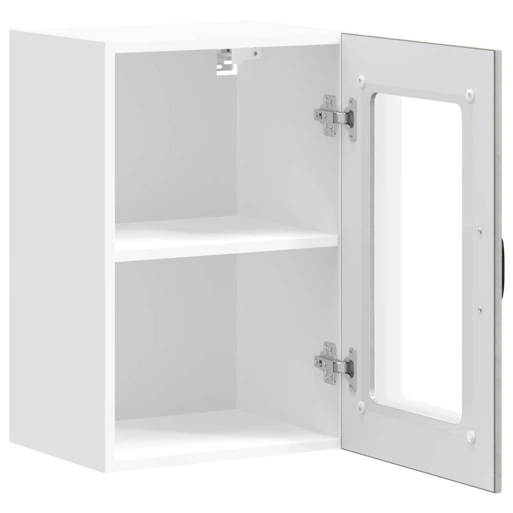 vidaXL Kitchen Wall Cabinet with Glass Door "Lucca" Concrete Grey