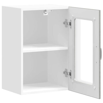 vidaXL Kitchen Wall Cabinet with Glass Door "Lucca" Concrete Grey