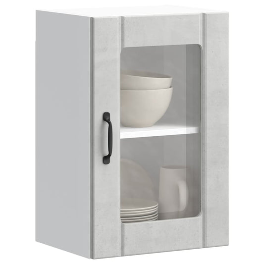 vidaXL Kitchen Wall Cabinet with Glass Door "Lucca" Concrete Grey