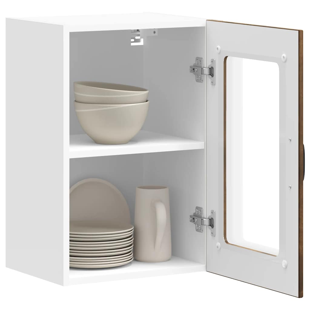 vidaXL Kitchen Wall Cabinet with Glass Door "Lucca" Smoked Oak
