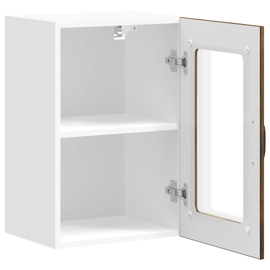 vidaXL Kitchen Wall Cabinet with Glass Door "Lucca" Smoked Oak