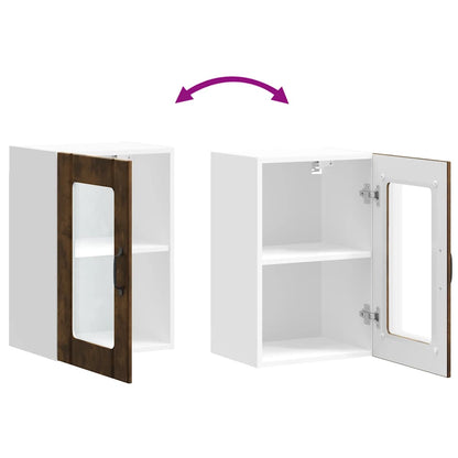 vidaXL Kitchen Wall Cabinet with Glass Door "Lucca" Smoked Oak