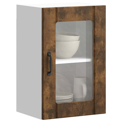 vidaXL Kitchen Wall Cabinet with Glass Door "Lucca" Smoked Oak