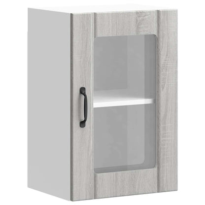 vidaXL Kitchen Wall Cabinet with Glass Door "Lucca" Grey Sonoma