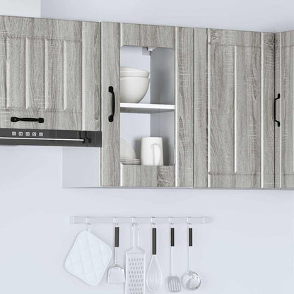 vidaXL Kitchen Wall Cabinet with Glass Door "Lucca" Grey Sonoma