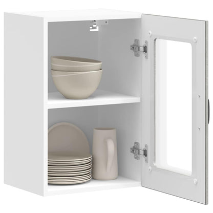 vidaXL Kitchen Wall Cabinet with Glass Door "Lucca" Grey Sonoma