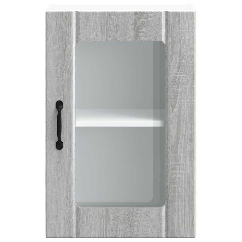 vidaXL Kitchen Wall Cabinet with Glass Door "Lucca" Grey Sonoma