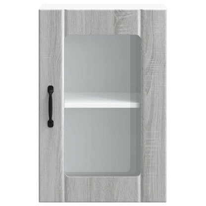 vidaXL Kitchen Wall Cabinet with Glass Door "Lucca" Grey Sonoma