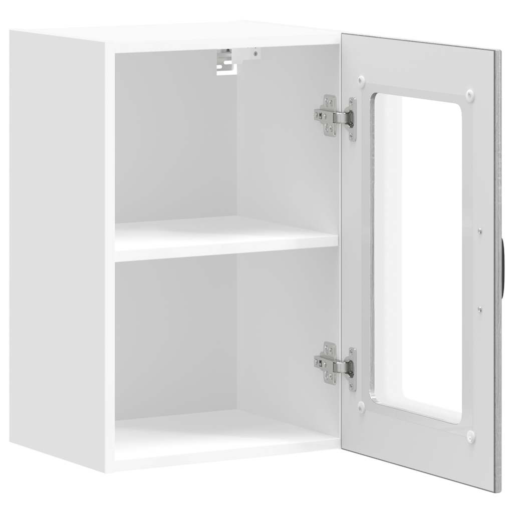vidaXL Kitchen Wall Cabinet with Glass Door "Lucca" Grey Sonoma