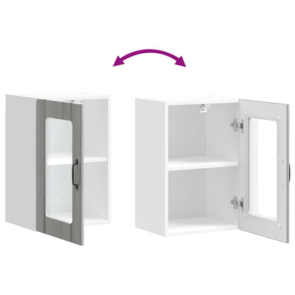 vidaXL Kitchen Wall Cabinet with Glass Door "Lucca" Grey Sonoma