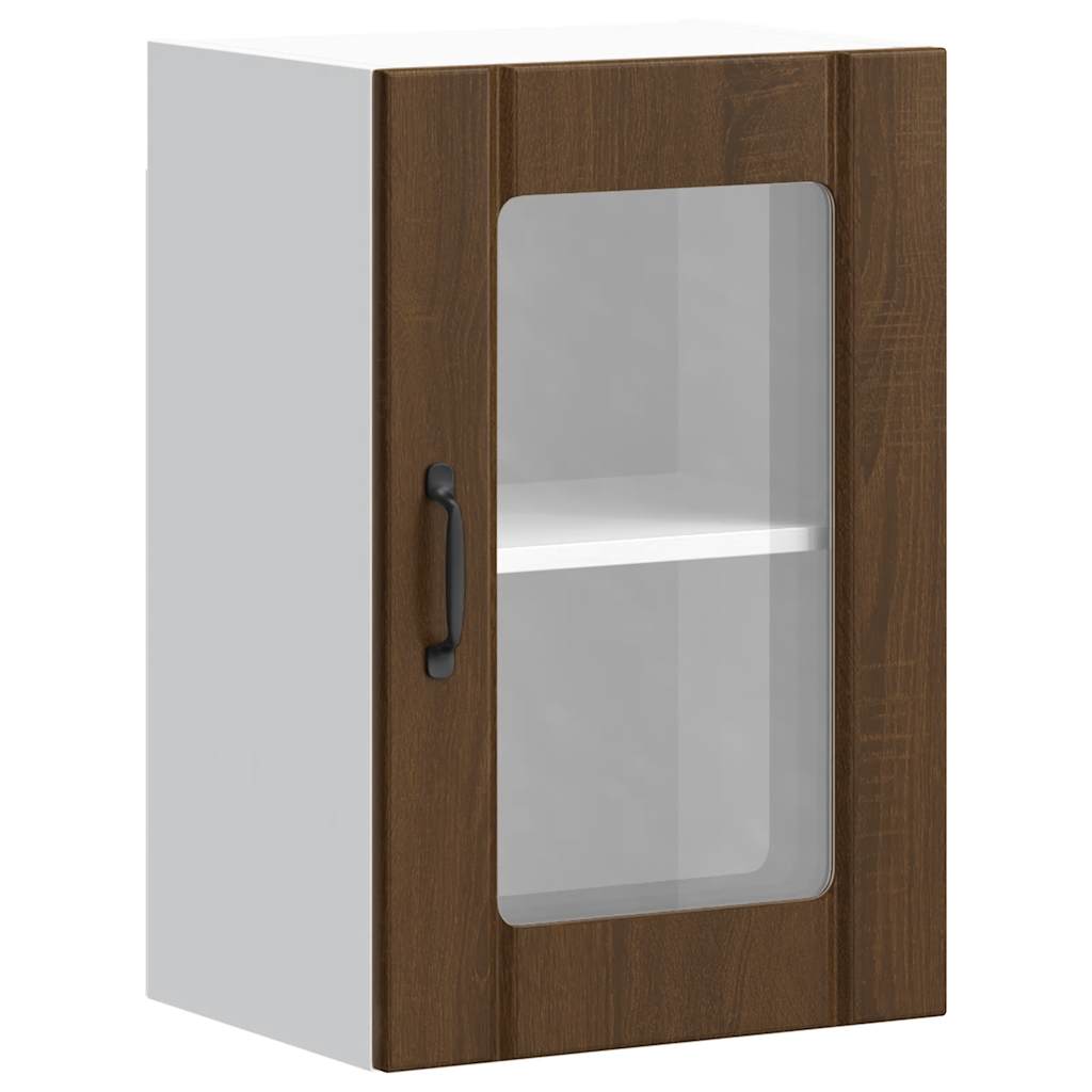 vidaXL Kitchen Wall Cabinet with Glass Door "Lucca" Brown Oak