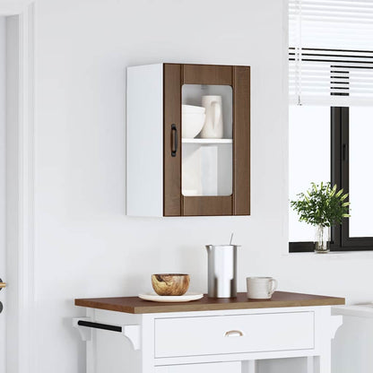 vidaXL Kitchen Wall Cabinet with Glass Door "Lucca" Brown Oak