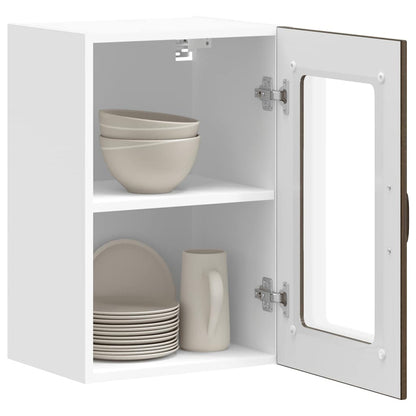 vidaXL Kitchen Wall Cabinet with Glass Door "Lucca" Brown Oak