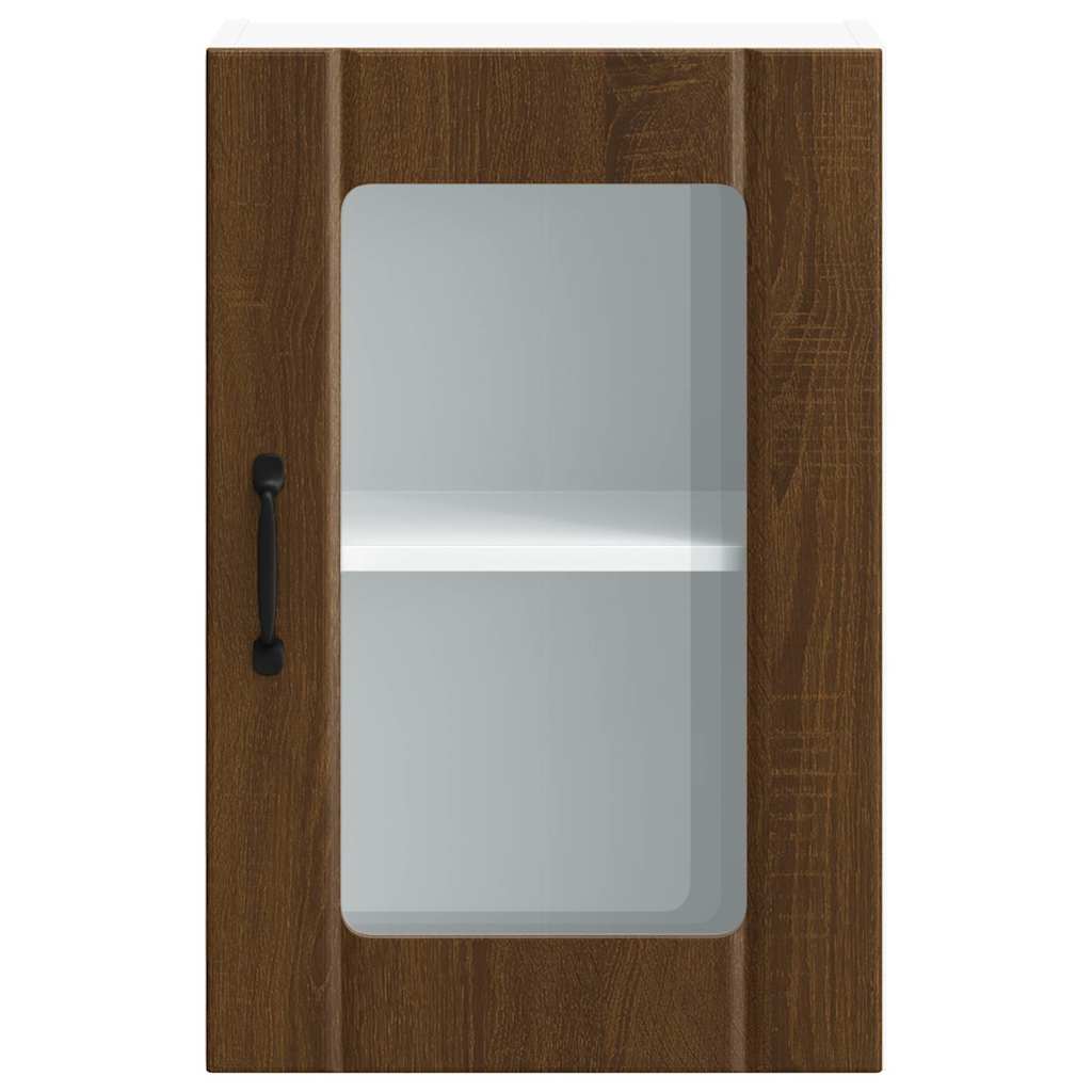 vidaXL Kitchen Wall Cabinet with Glass Door "Lucca" Brown Oak