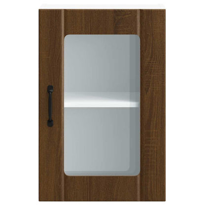vidaXL Kitchen Wall Cabinet with Glass Door "Lucca" Brown Oak
