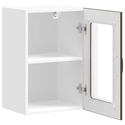 vidaXL Kitchen Wall Cabinet with Glass Door "Lucca" Brown Oak