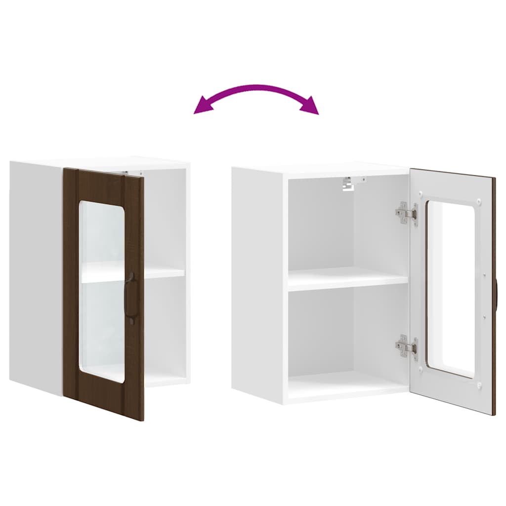 vidaXL Kitchen Wall Cabinet with Glass Door "Lucca" Brown Oak