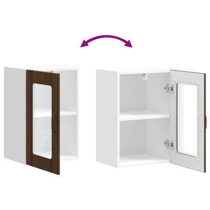 vidaXL Kitchen Wall Cabinet with Glass Door "Lucca" Brown Oak
