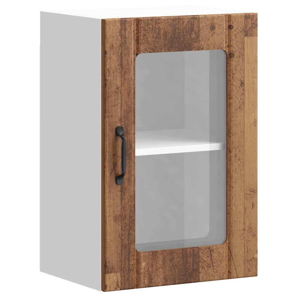 vidaXL Kitchen Wall Cabinet with Glass Door "Lucca" Old Wood