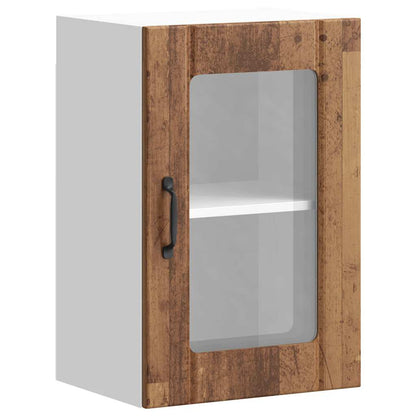 vidaXL Kitchen Wall Cabinet with Glass Door "Lucca" Old Wood