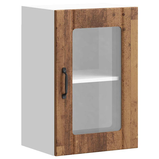 vidaXL Kitchen Wall Cabinet with Glass Door "Lucca" Old Wood