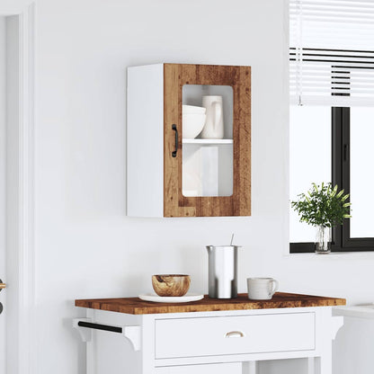vidaXL Kitchen Wall Cabinet with Glass Door "Lucca" Old Wood