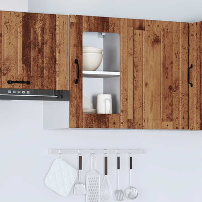 vidaXL Kitchen Wall Cabinet with Glass Door "Lucca" Old Wood