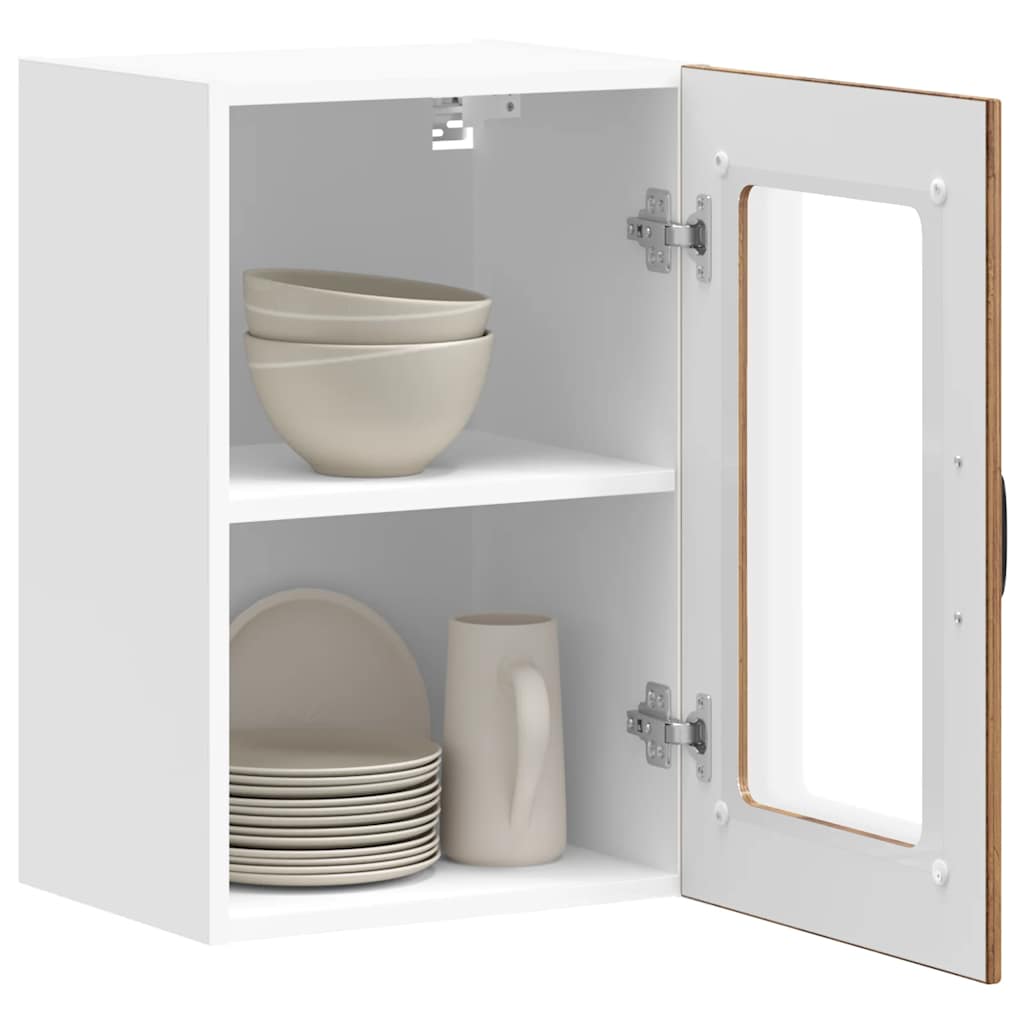 vidaXL Kitchen Wall Cabinet with Glass Door "Lucca" Old Wood