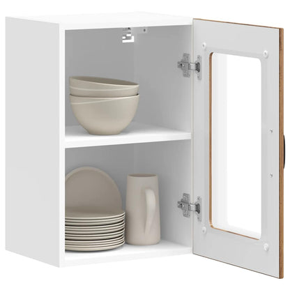 vidaXL Kitchen Wall Cabinet with Glass Door "Lucca" Old Wood