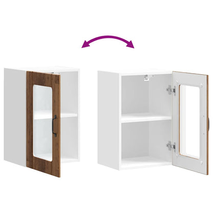 vidaXL Kitchen Wall Cabinet with Glass Door "Lucca" Old Wood