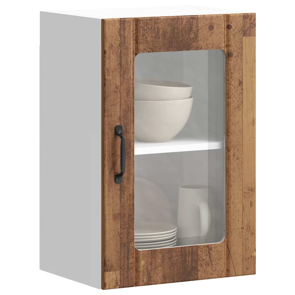 vidaXL Kitchen Wall Cabinet with Glass Door "Lucca" Old Wood