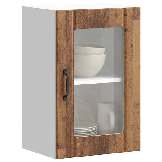vidaXL Kitchen Wall Cabinet with Glass Door "Lucca" Old Wood