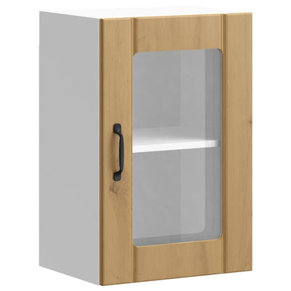 vidaXL Kitchen Wall Cabinet with Glass Door "Lucca" Artisan Oak