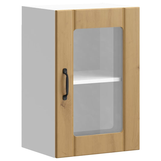 vidaXL Kitchen Wall Cabinet with Glass Door "Lucca" Artisan Oak