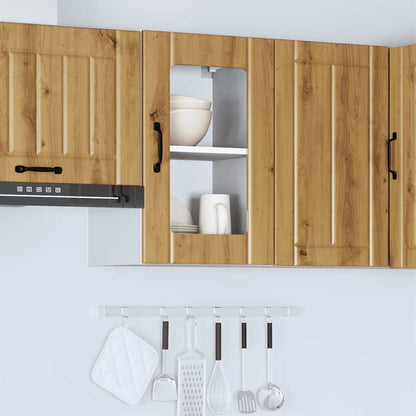 vidaXL Kitchen Wall Cabinet with Glass Door "Lucca" Artisan Oak