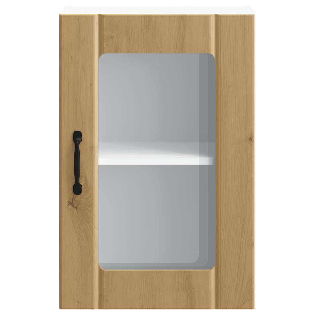 vidaXL Kitchen Wall Cabinet with Glass Door "Lucca" Artisan Oak