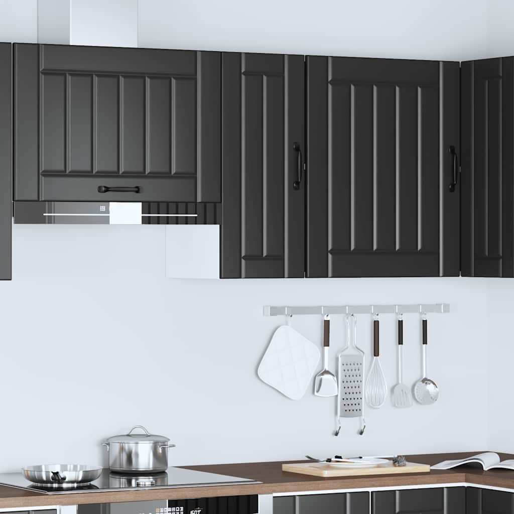 vidaXL Kitchen Wall Cabinet "Lucca" Black Engineered Wood
