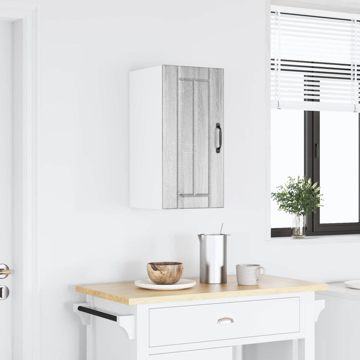 vidaXL Kitchen Wall Cabinet "Lucca" Grey Sonoma Engineered Wood