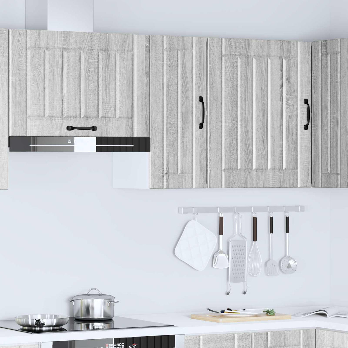 vidaXL Kitchen Wall Cabinet "Lucca" Grey Sonoma Engineered Wood