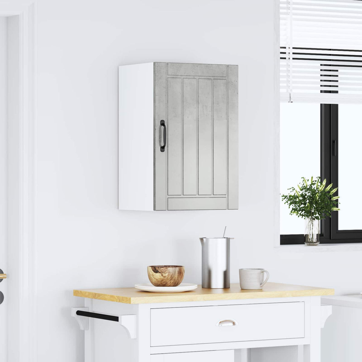 vidaXL Kitchen Wall Cabinet "Lucca" Concrete Grey Engineered Wood