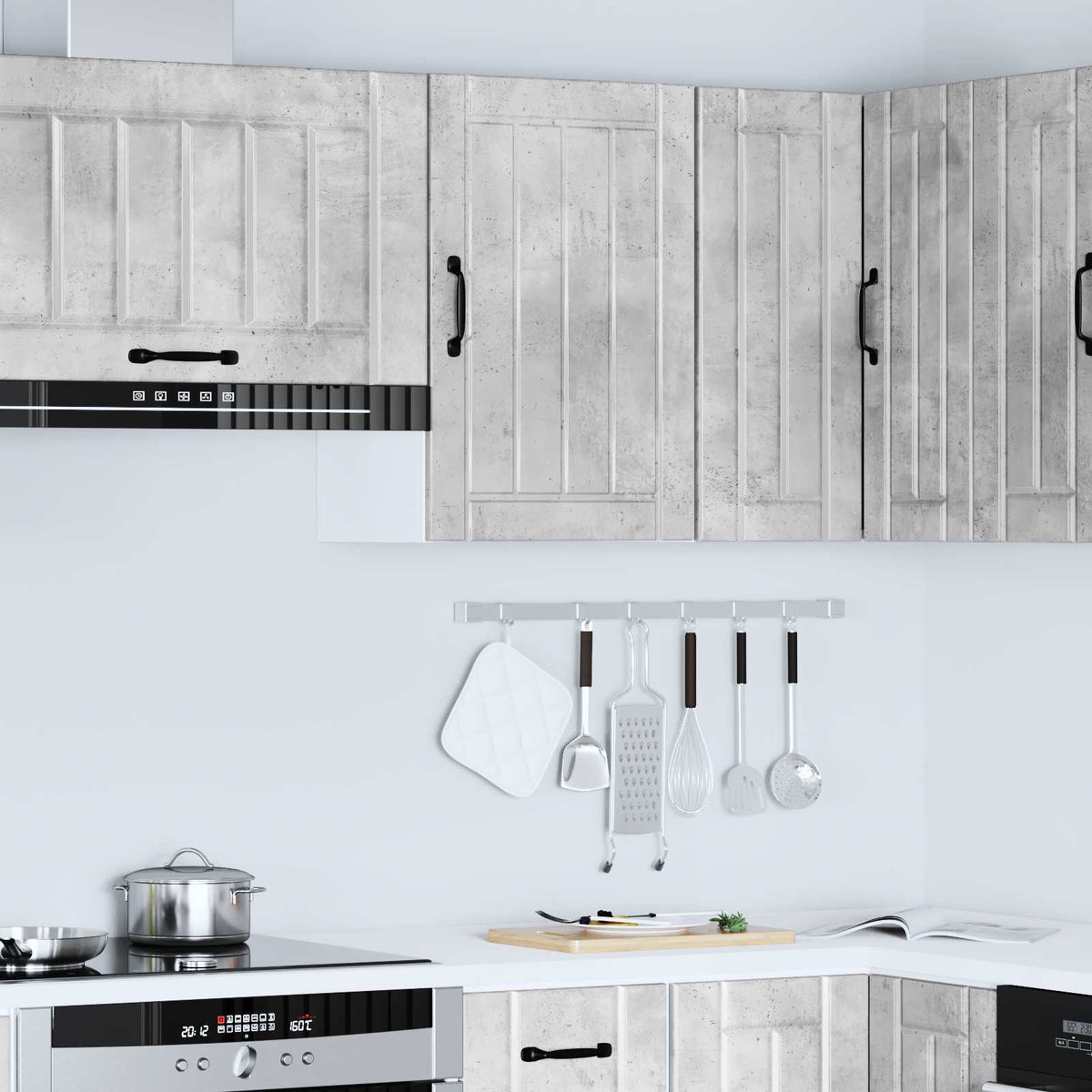 vidaXL Kitchen Wall Cabinet "Lucca" Concrete Grey Engineered Wood