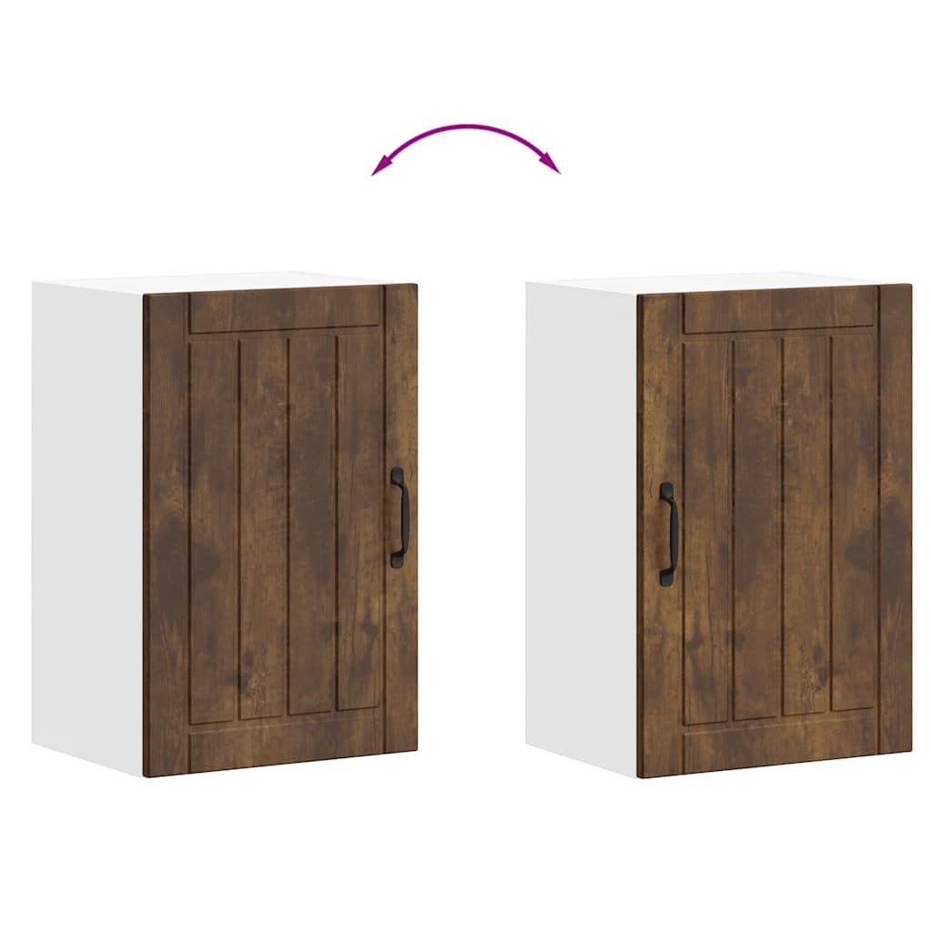vidaXL Kitchen Wall Cabinet "Lucca" Smoked Oak Engineered Wood
