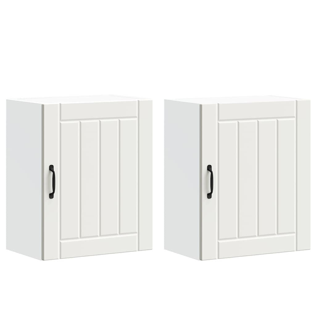 vidaXL Kitchen Wall Cabinets 2 pcs Lucca White Engineered Wood