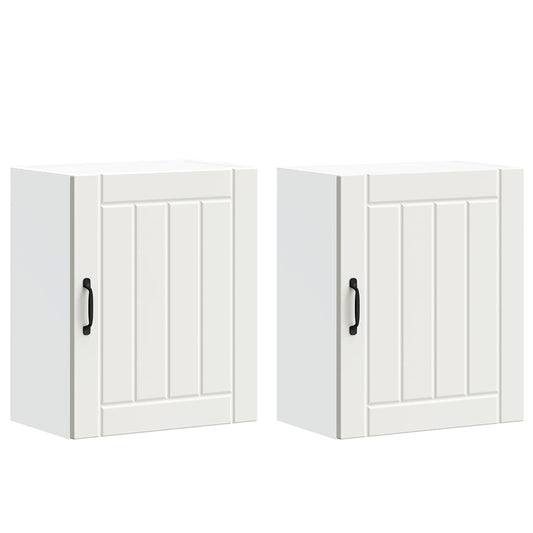 vidaXL Kitchen Wall Cabinets 2 pcs Lucca White Engineered Wood