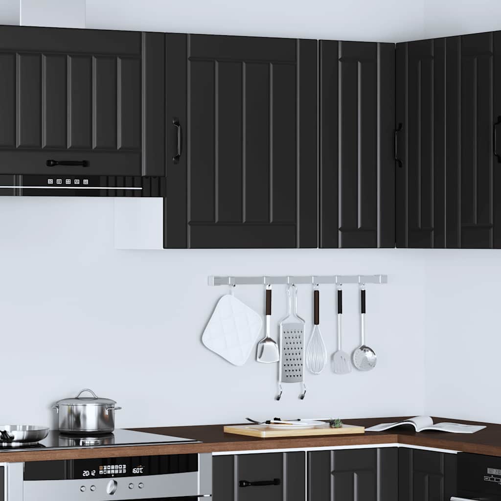 vidaXL Kitchen Wall Cabinet "Lucca" Black Engineered Wood