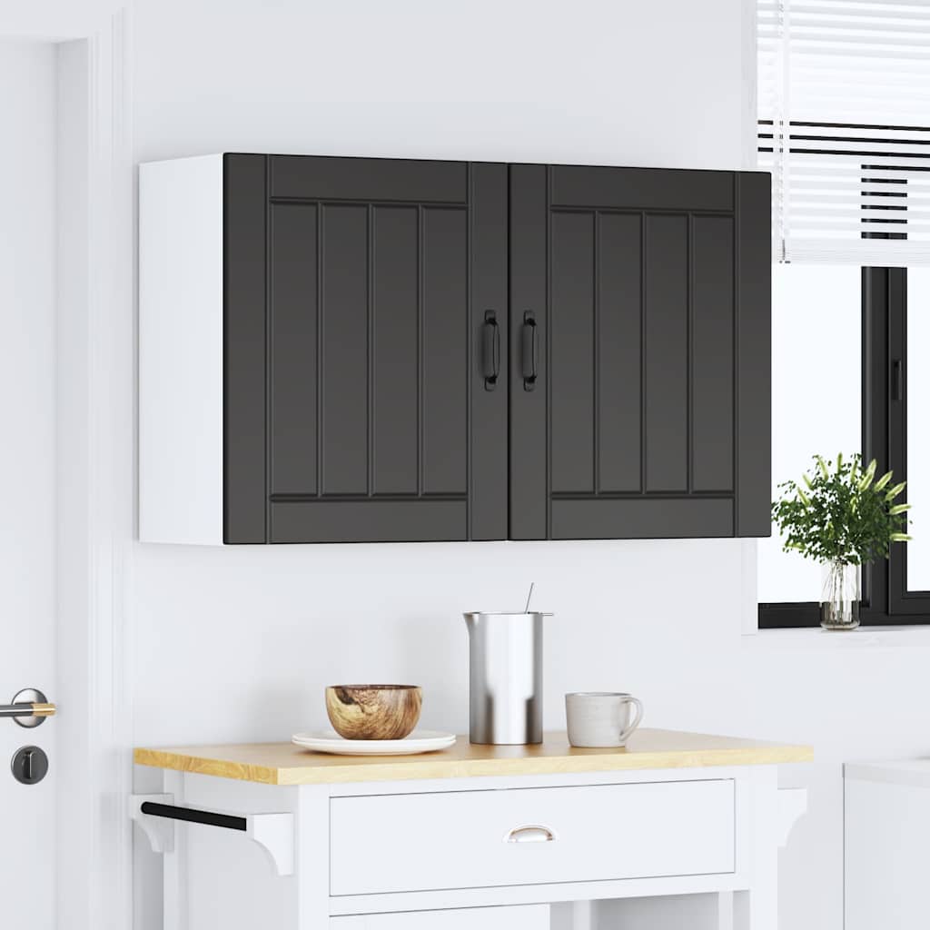 vidaXL Kitchen Wall Cabinets 2 pcs "Lucca" Black Engineered Wood